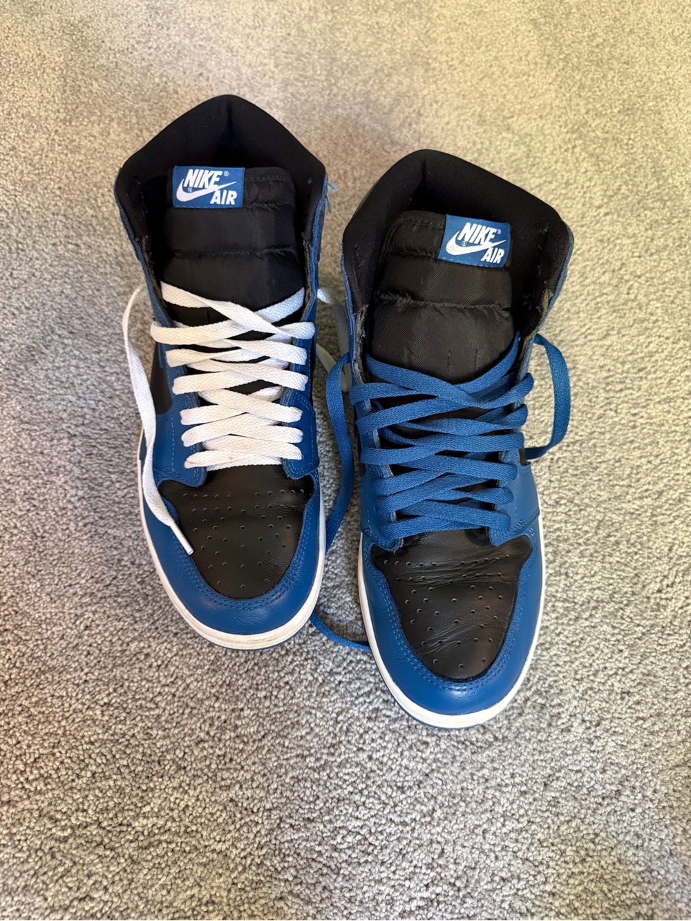 Nike Men's High-Top Air Jordan 1 Sneakers — Black & Blue